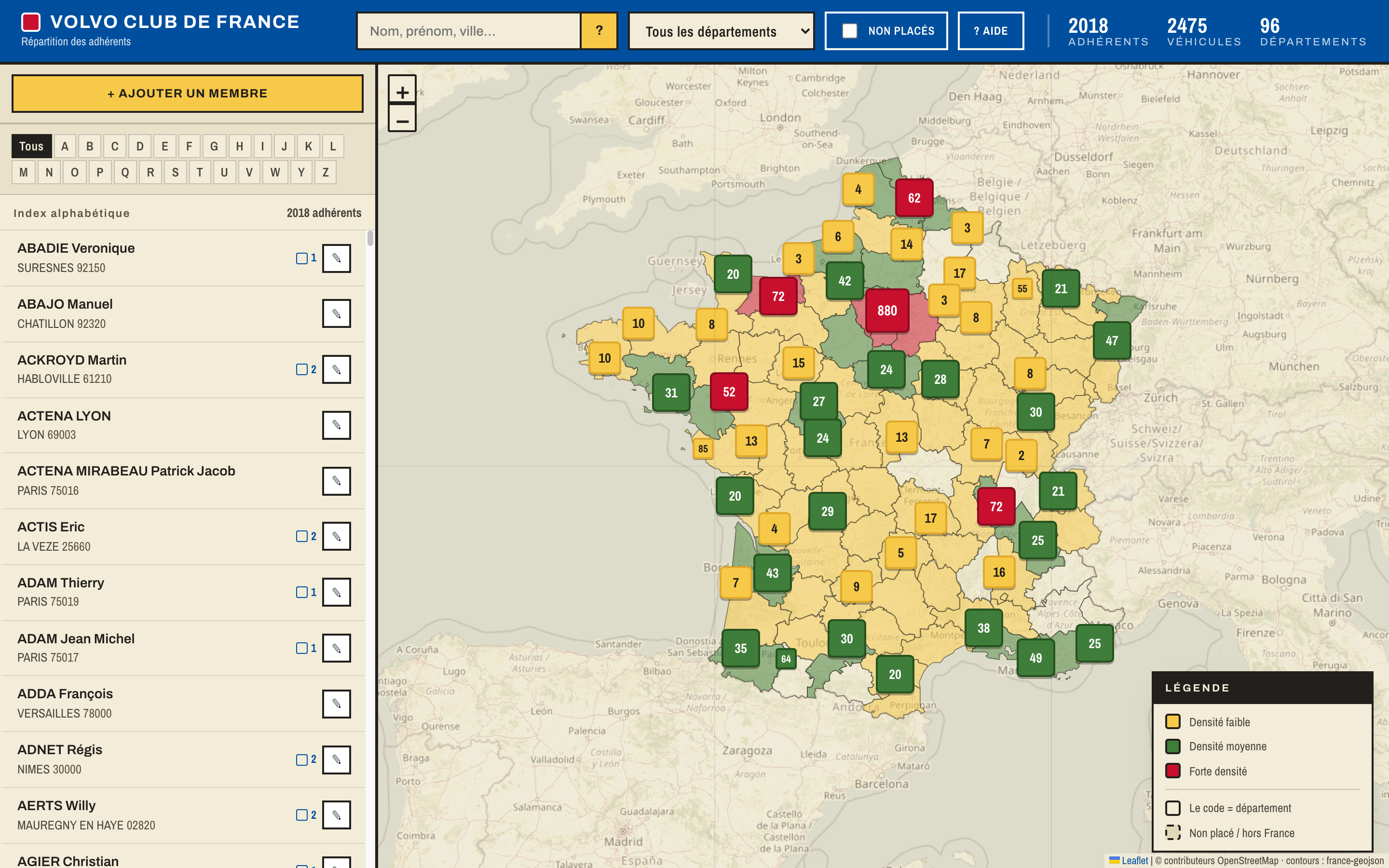 Écran de connexion